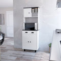 Kitchen Pantry Naomi, Kitchen, White Black White Black Particle Board Engineered Wood