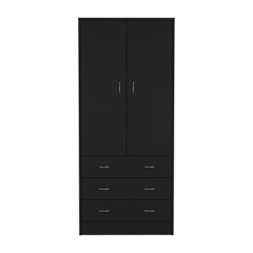 Armoire Ramey, Bedroom, Black Black Particle Board Engineered Wood