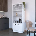 Bar Cabinet Taholah, Living Room, White White Particle Board Engineered Wood