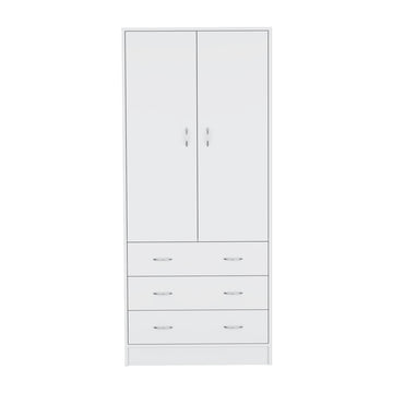 Armoire Ramey, Bedroom, White White Particle Board Engineered Wood