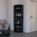 Bar Cabinet Jansen, Living Room, Black Black Particle Board Engineered Wood