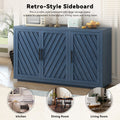 3 Door Large Storage Retro Sideboard with antique blue-solid wood+mdf