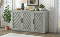 3 Door Large Storage Retro Sideboard with antique gray-solid wood+mdf