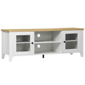 Homcom Modern Tv Stand, Entertainment Center With Shelves And Cabinets For Flatscreen Tvs Up To 60