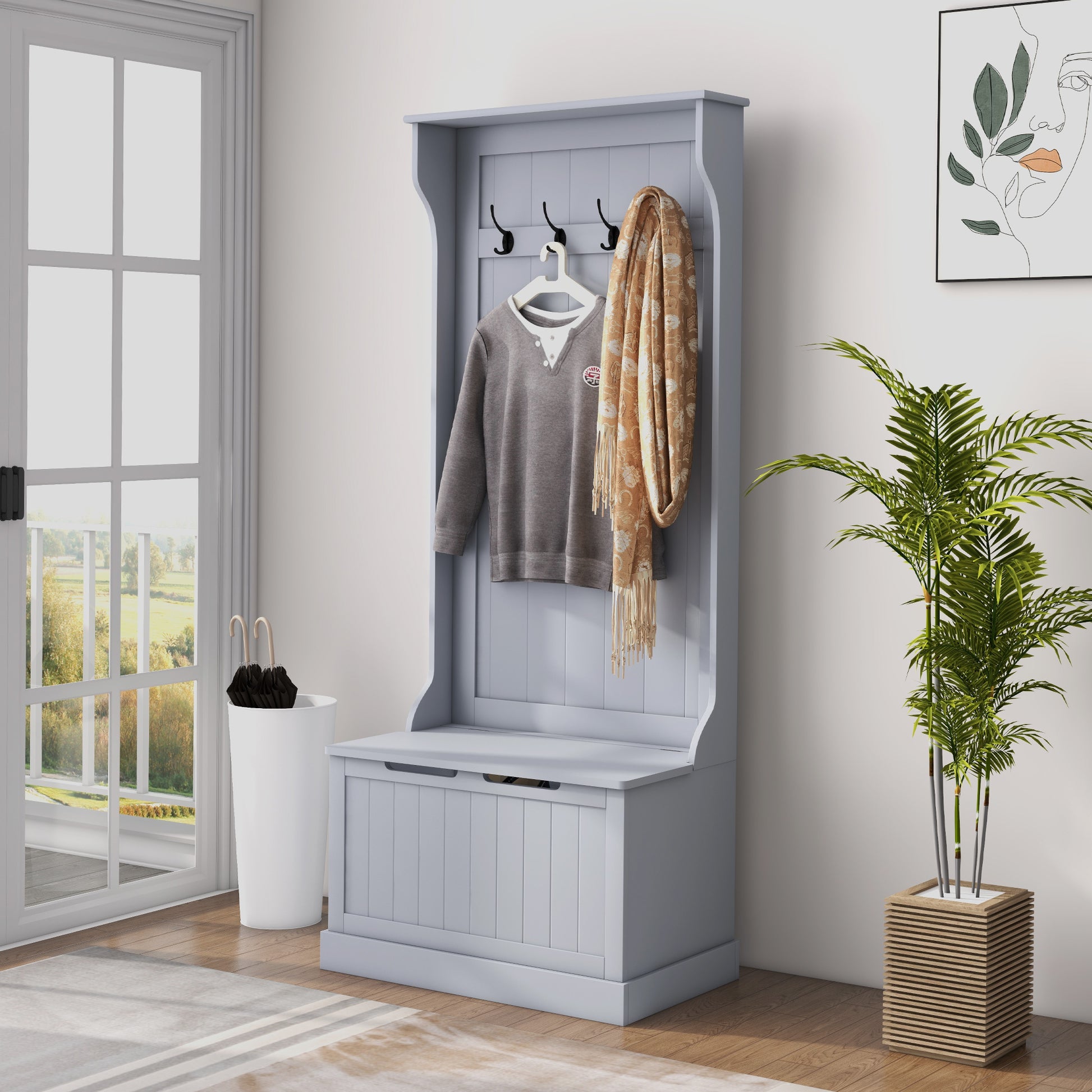 Mudroom Bench And Coat Foyer Bench Coat Rack Homcom 28