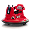 12V Snail Shaped Kids Electric Bumper Car With Remote Control, Ride On Car With Led Lights, Music, 360 Degree Rotate, Toddler Race Toys, 3 8 Years Old Black Red Polypropylene