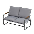 4 Piece Outdoor Patio Furniture Sets, Patio Conversation Set With Removable Seating Cushion, Courtyard Patio Set For Home, Yard, Poolside Gray Aluminum