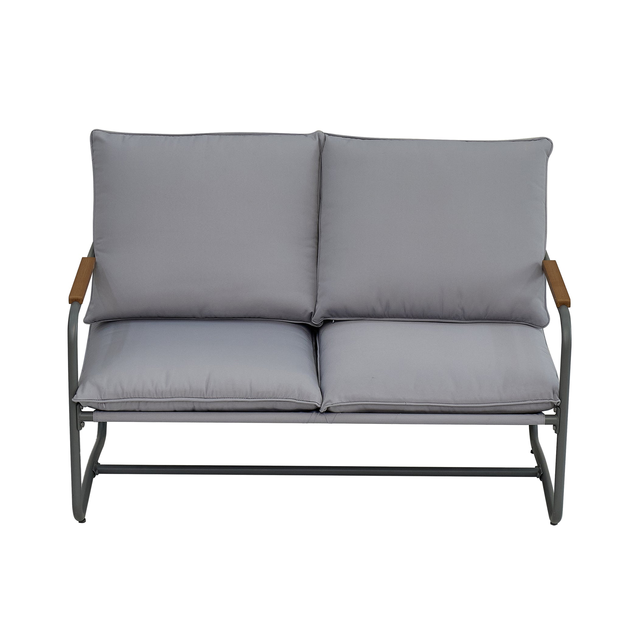 4 Piece Outdoor Patio Furniture Sets, Patio gray-aluminum