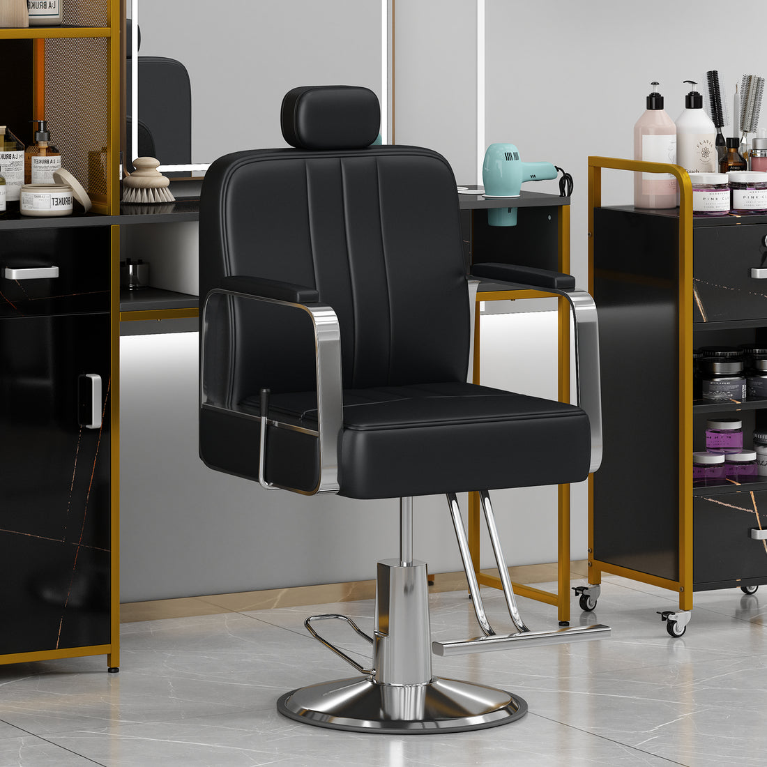 Premium Reclining Barber Chair Salon Chair For