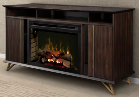 Grace Fm33 2045C Entertainment Console Fireplace Console Only Brown Wood Wood