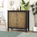 2 Door Cabinet, American Furniture, Suitable For Bedroom, Living Room, Study Black Mdf