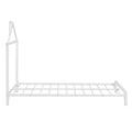 Twin Size Metal Platform Bed With House Shaped Headboard Design, White White Metal