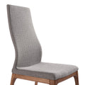 Fabric Sloped Elongated Back Dining Chair With Splayed Legs, Set Of 2,Gray Gray Wood Fabric