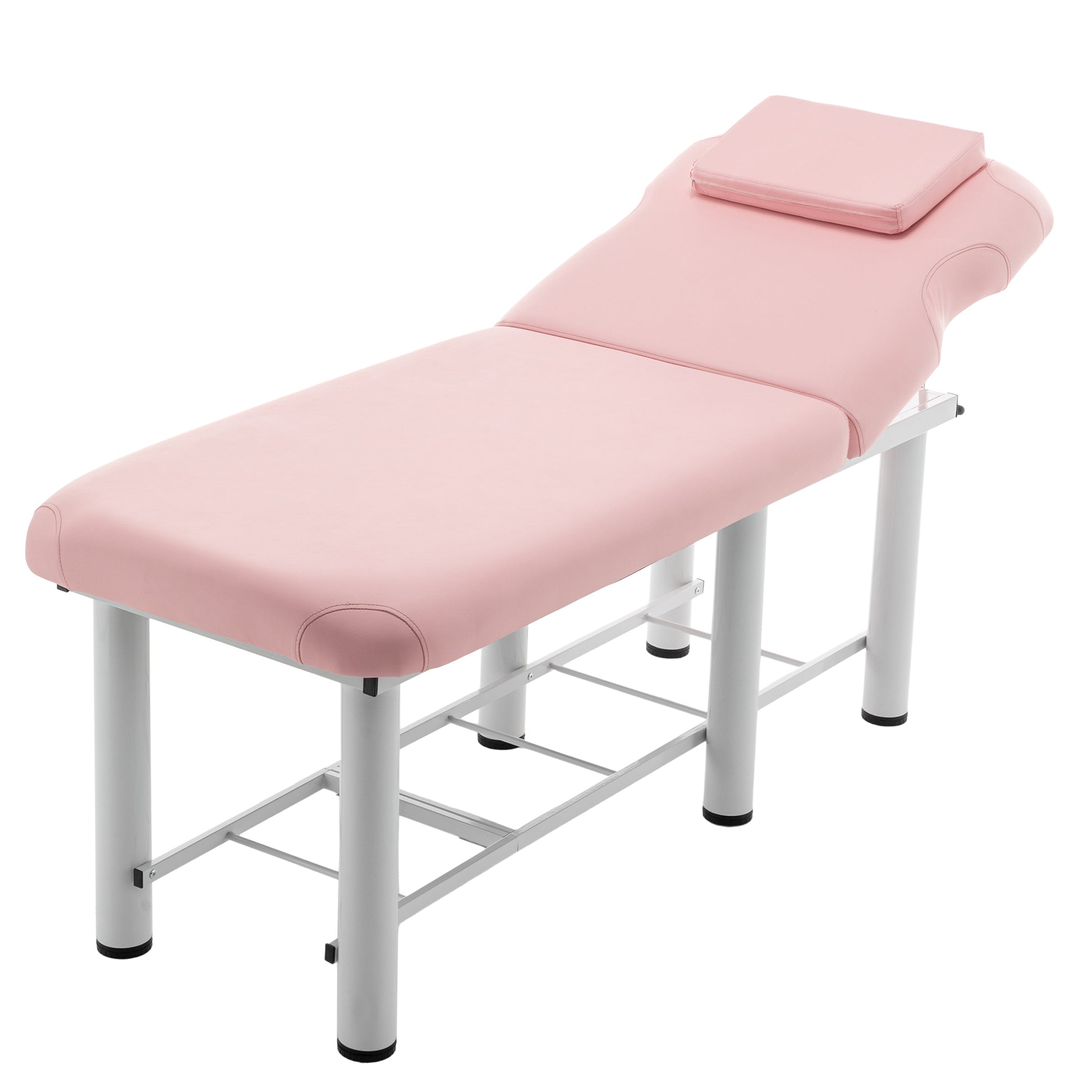 Professioanl Massage Tablebackrest Adjustable, Removable Headrest, Bottom Shelf Storagememory Foam Layer Salon Bed,Pink Pink Pu