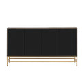 Retro Style Sideboard With Adjustable Shelves, Rectangular Metal Handles And Legs For Kitchen, Living Room, And Dining Room Espresso Espresso Mdf