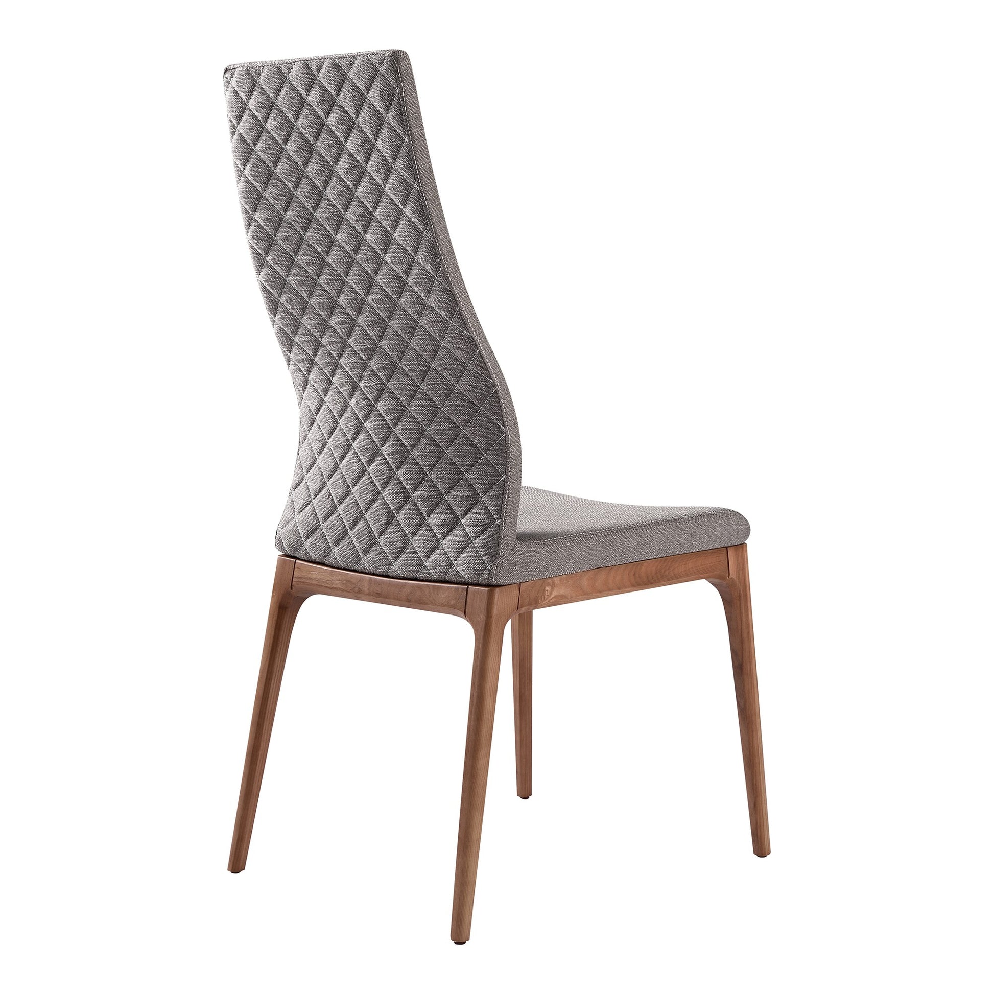 Fabric Sloped Elongated Back Dining Chair With Splayed Legs, Set Of 2,Gray Gray Wood Fabric