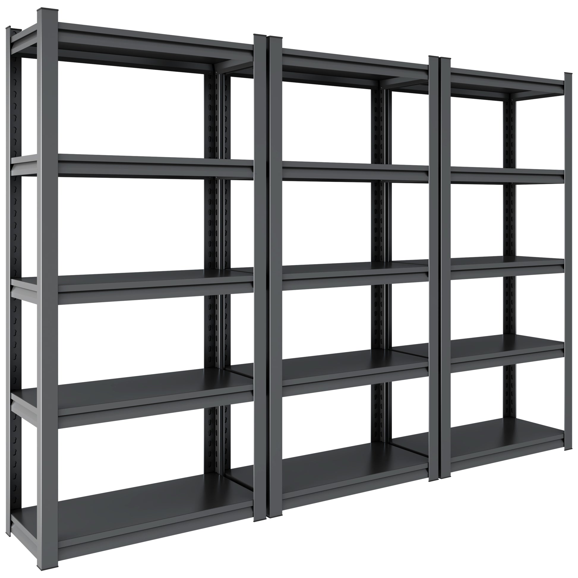 72"H 5 Tier Metal Shelves For Storage Garage Shelving 2000Lbs Heavy Duty Storage Shelves Adjustable Garage Shelf Industrial Shelving Unit Storage Utility Rack,47.2"W*23.6"D*72"H,Black 5 Black Gray Standard Vertical Kitchen Open Back Metal Modern