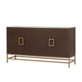 Retro Style Sideboard With Adjustable Shelves, Rectangular Metal Handles And Legs For Kitchen, Living Room, And Dining Room Espresso Espresso Mdf