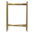 20 Inch High Round Side End Table With 2 Tier Iron Frame, Matte Gold Gold Iron