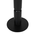 24 Inch Side End Table, Round Top With Turned Pedestal Base, Handcrafted Sandblasted Matte Black Black Metal & Wood