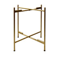 20 Inch High Round Side End Table With 2 Tier Iron Frame, Matte Gold Gold Iron