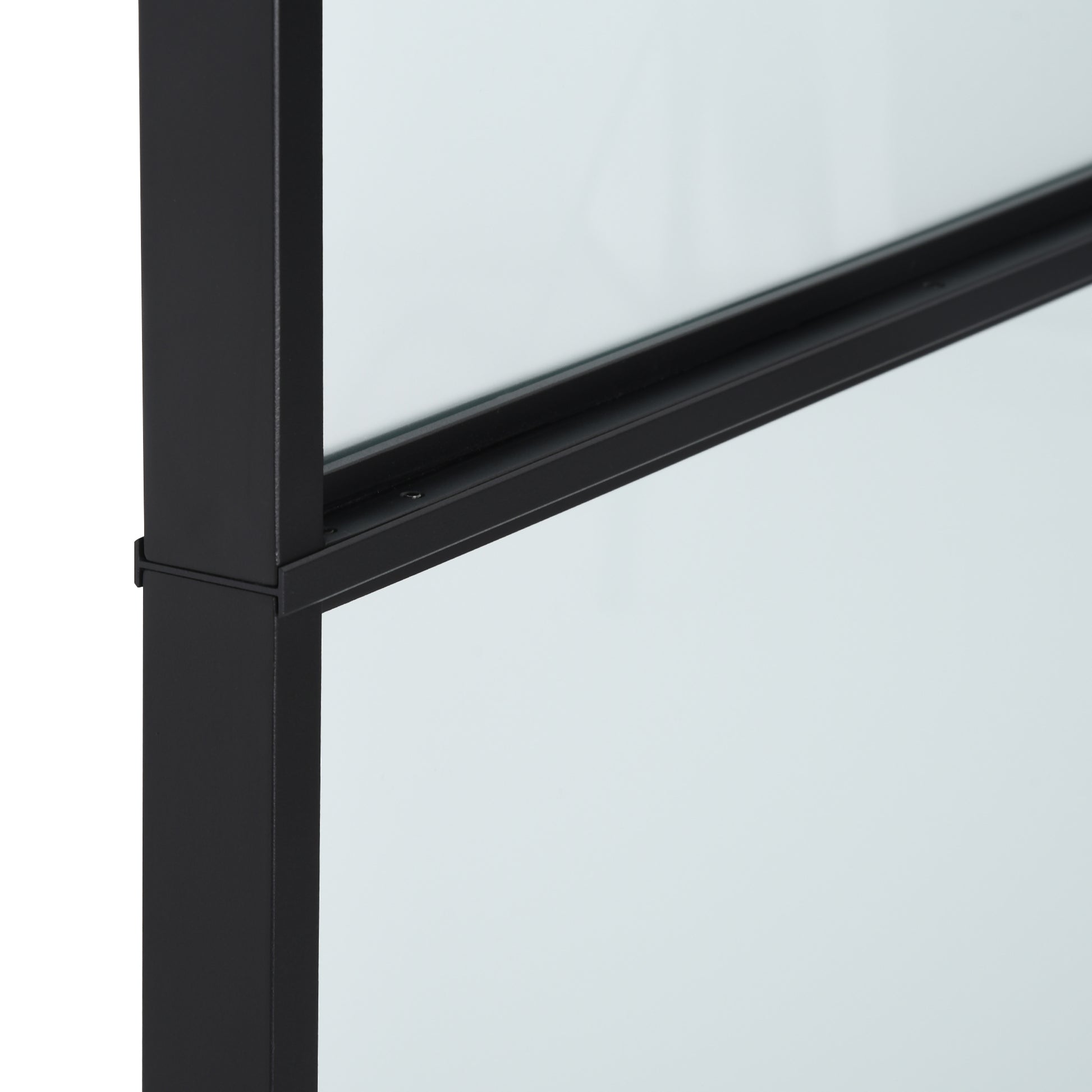 Homcom 36" X 84" Sliding Door With Hardware Kit, Handle, & Track, Industrial Frosted Tempered Glass Door With Carbon Steel, Easy Installation Black Carbon Steel