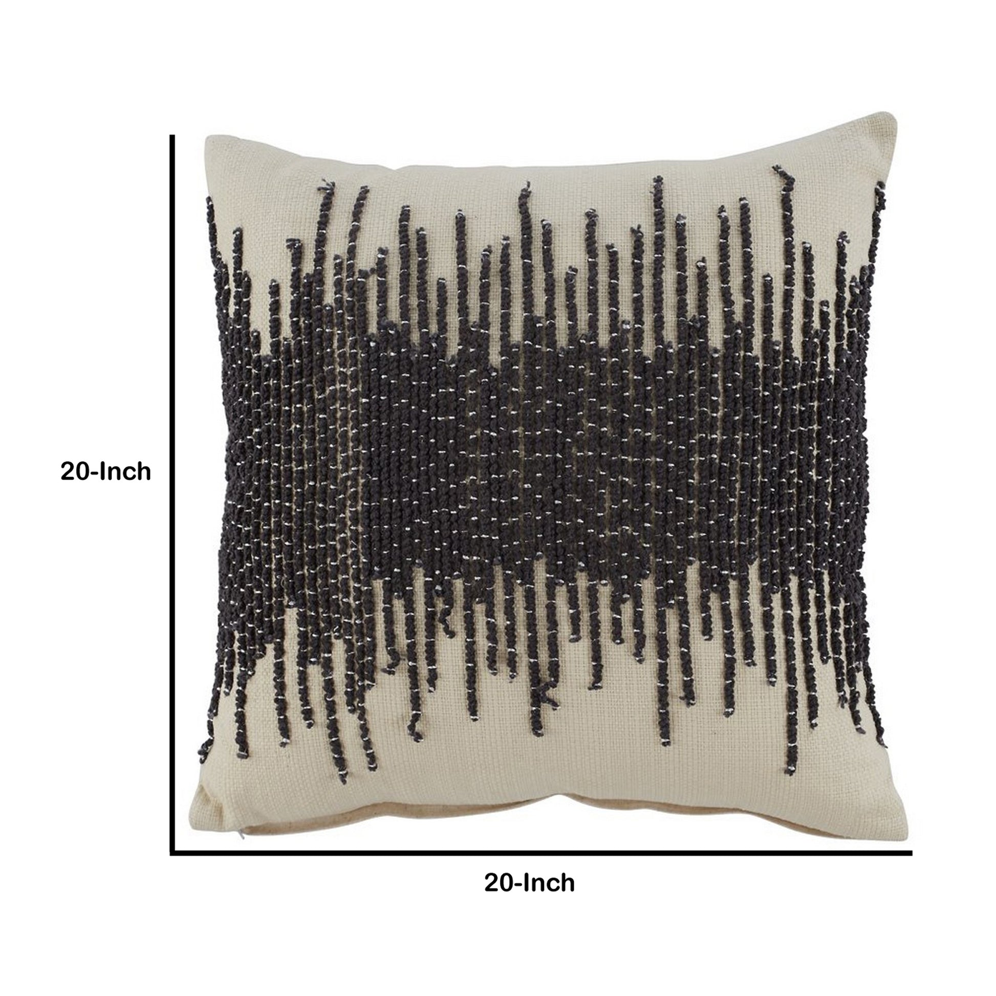 20 Inch Accent Pillow, Embroidered Details, Set