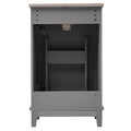 Viedo 20 Inch Modern Small Bathroom Vanity Cabinet With Ceramic Basin 20*15.5*33.3 Inches,Ample Storage,1 Soft Close Door Gray Solid Wood Mdf