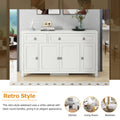 Retro Style Large Storage Space Sideboard With Flip Door And 1 Drawer, 4 Height Adjustable Cabinets, Suitable For Kitchen, Dining Room, Living Room Antique White Antique White Particle Board