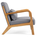 Leisure Chair With Solid Wood Armrest And Feet, Mid Century Modern Accent Sofa,1 Seat Light Gray Linen