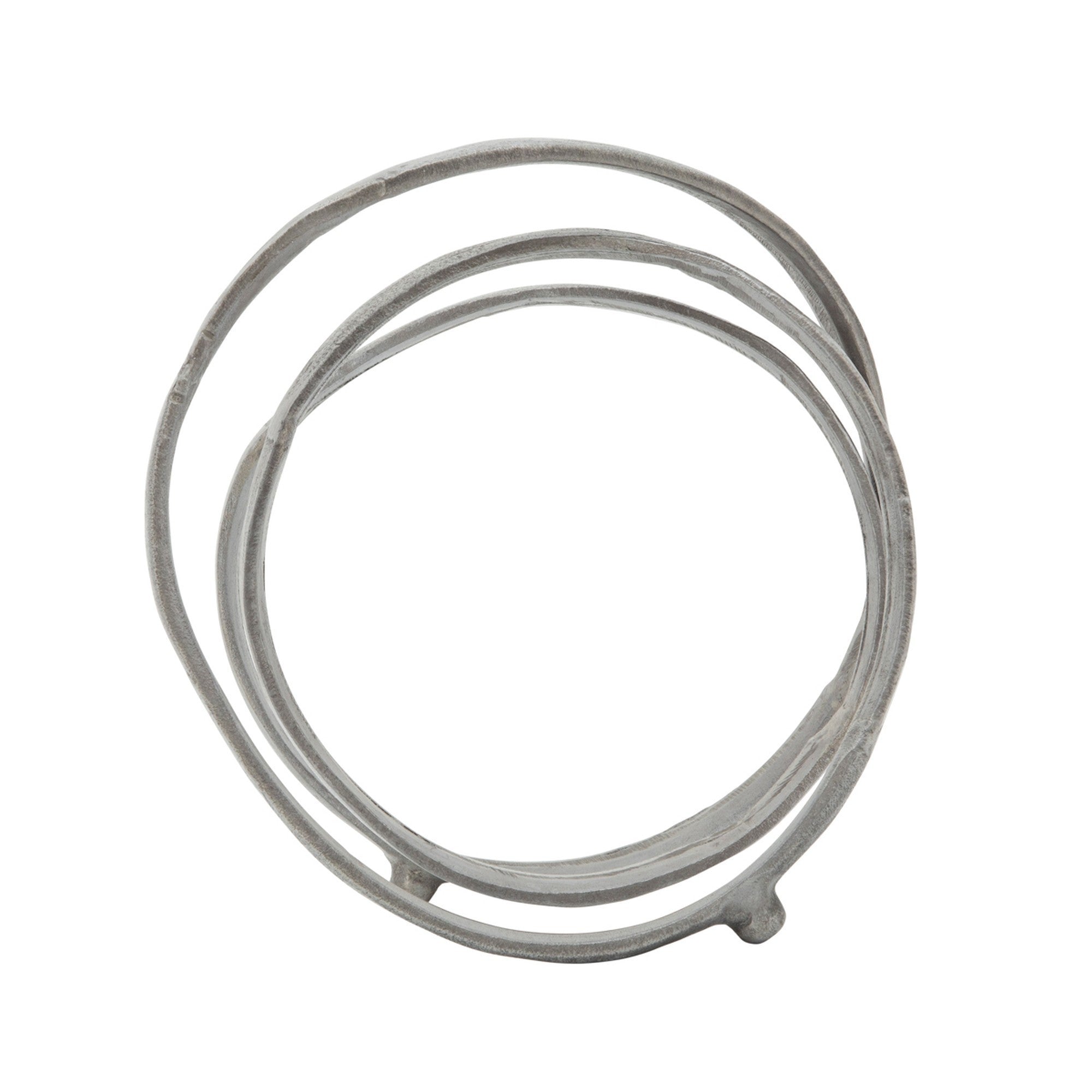 Sculpture with Metal Interconnected Ring Design,