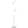 Homcom Modern Spiral Floor Lamp, Led Standing Lamp Warm White With Square Base And Foot Switch For Living Room, Bedroom, Silver Silver Metal