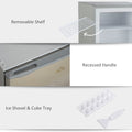 HOMCOM Mini Freezer Countertop, 1.1 Cu.Ft Compact gray-steel
