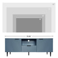 Tv Stand With Solid Ion Feet, Tv Console Table For Living Room, Bedroom Blue Particle Board