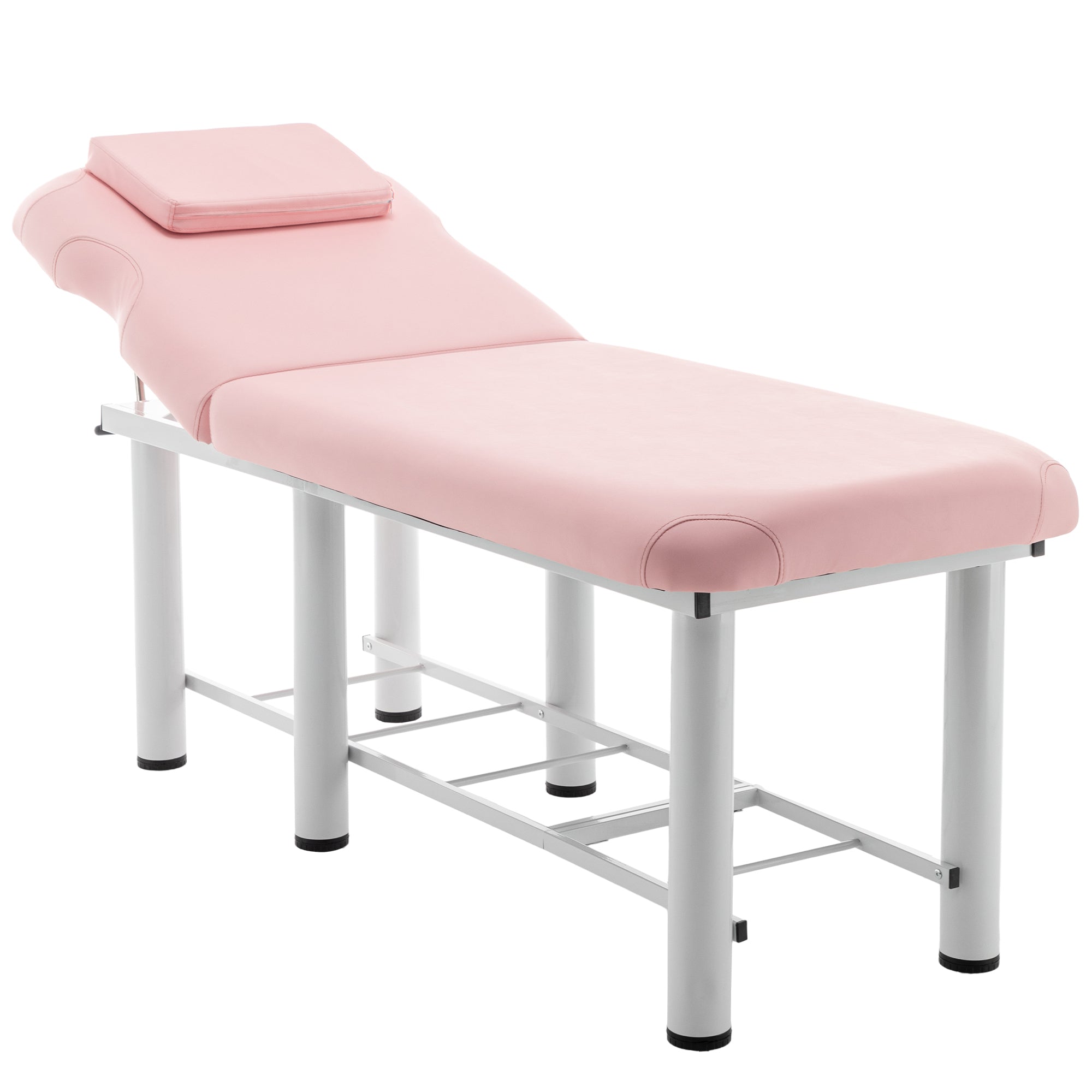 Professioanl Massage Tablebackrest Adjustable, Removable Headrest, Bottom Shelf Storagememory Foam Layer Salon Bed,Pink Pink Pu