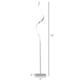 Homcom Modern Spiral Floor Lamp, Led Standing Lamp Warm White With Square Base And Foot Switch For Living Room, Bedroom, Silver Silver Metal