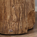 Homcom Tree Stump Stool, Decorative Side Table With Round Tabletop, Concrete End Table With Wood Grain Finish, For Indoors And Outdoors, Natural Natural Concrete