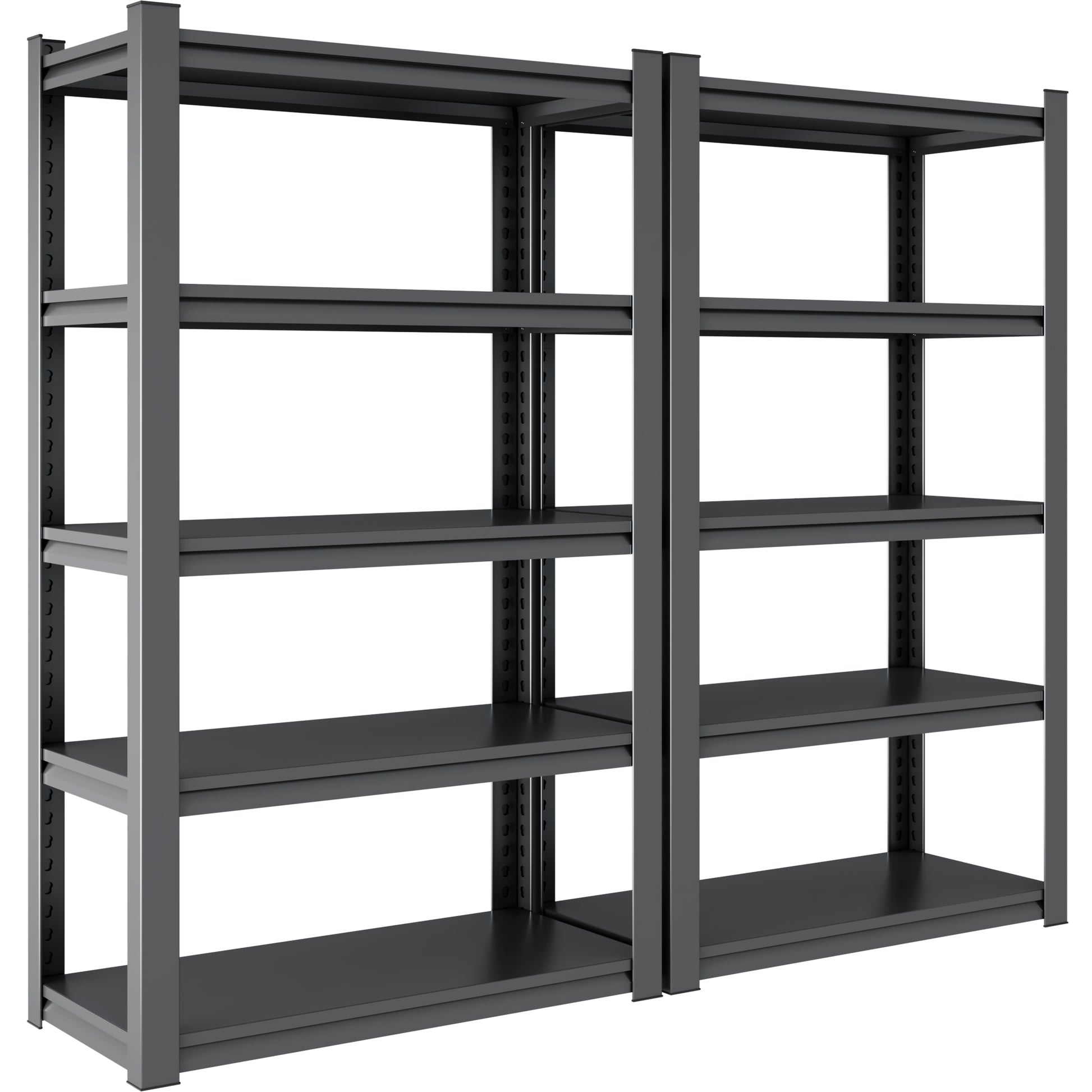 72"H 5 Tier Metal Shelves For Storage Garage Shelving 2000Lbs Heavy Duty Storage Shelves Adjustable Garage Shelf Industrial Shelving Unit Storage Utility Rack,47.2"W*23.6"D*72"H,Black 5 Black Gray Standard Vertical Kitchen Open Back Metal Modern