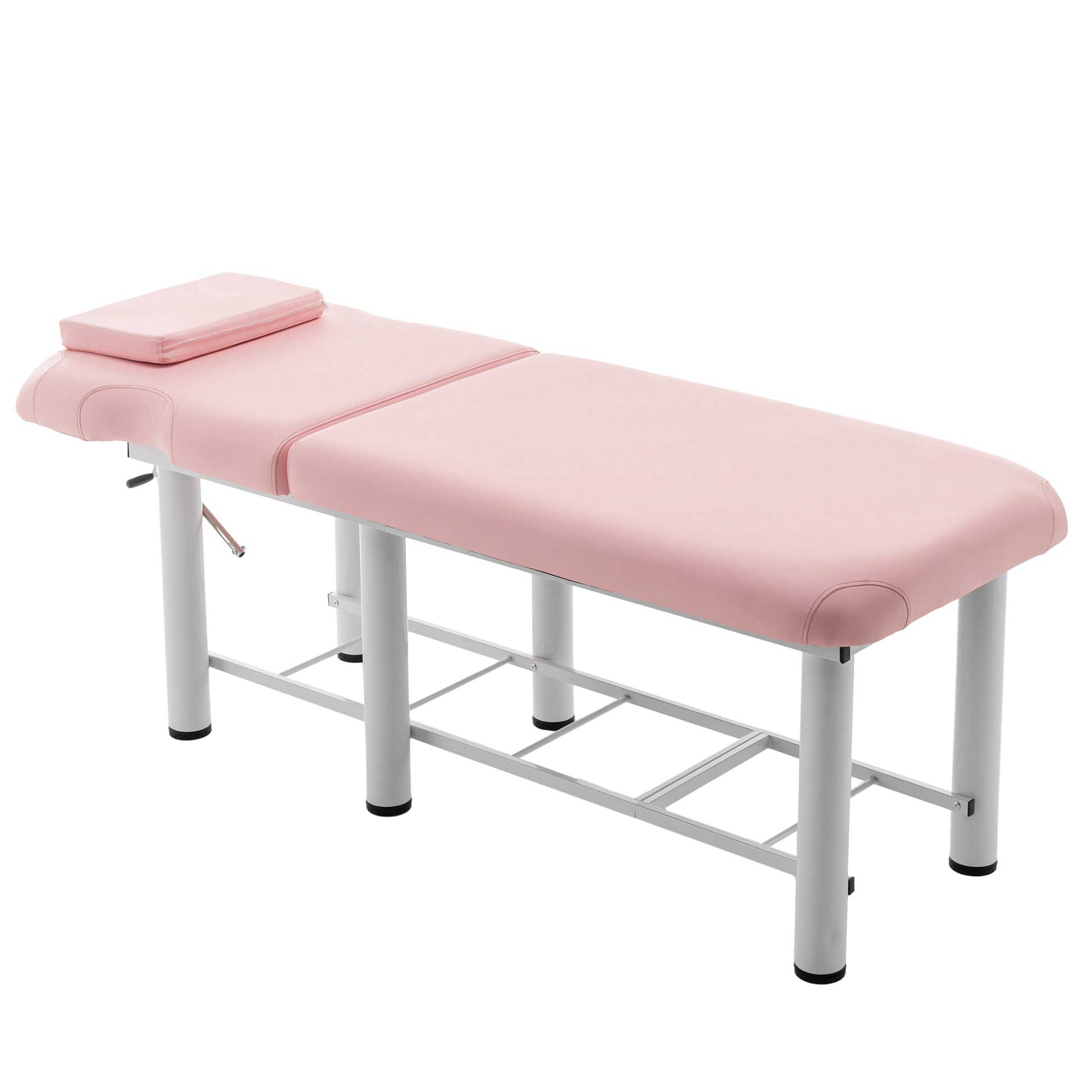 Professioanl Massage Tablebackrest Adjustable, Removable Headrest, Bottom Shelf Storagememory Foam Layer Salon Bed,Pink Pink Pu