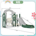 Toddler Slide And Swing Set 5 In 1, Kids Playground Climber Slide Playset With Telescope, Freestanding Combination For Babies Indoor & Outdoor Green Hdpe