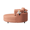 A 51 Inch Orange Corduroy Sofa With Two Throw Pillows, A Waist Pillow And An Extra Tray Is Comfortable For A Small Apartment Bedroom Orange Corduroy 1 Seat