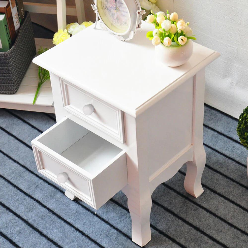 2 Pcs Of Nightstand Drawer Organizer Storage Cabinet Bedside Table Bedroom Furniture Woode Nordic White Bedside Table Solid Wood White White Solid Wood Mdf