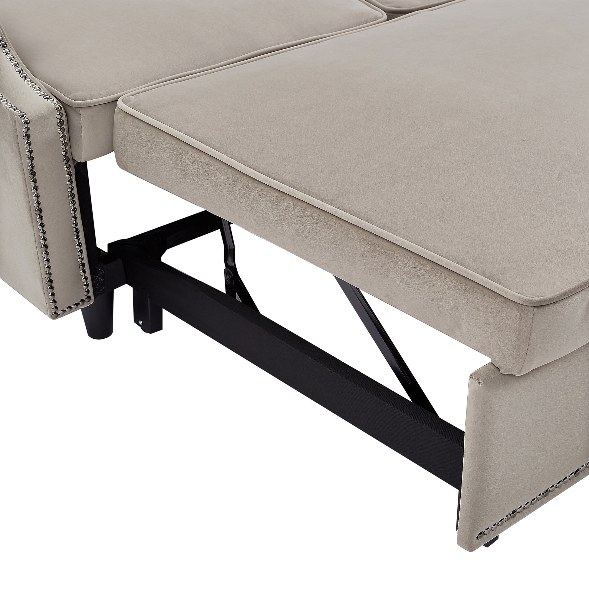 54.7" Multiple Adjustable Positions Sofa Bed Stylish Sofa Bed With A Button Tufted Backrest, Two Usb Ports And Four Floral Lumbar Pillows For Living Room, Bedroom,Or Small Space, Coffee Coffee Foam Polyester 2 Seat