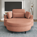 A 51 Inch Orange Corduroy Sofa With Two Throw Pillows, A Waist Pillow And An Extra Tray Is Comfortable For A Small Apartment Bedroom Orange Corduroy 1 Seat