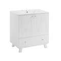 Bathroom Vanity White Solid Wood Mdf