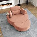 A 51 Inch Orange Corduroy Sofa With Two Throw Pillows, A Waist Pillow And An Extra Tray Is Comfortable For A Small Apartment Bedroom Orange Corduroy 1 Seat