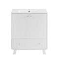 Bathroom Vanity White Solid Wood Mdf