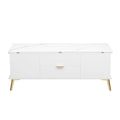 Modern Lift Top Coffee Table Multi Functional Table With Drawers In White White Mdf Steel