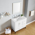 Bathroom Vanity White Solid Wood Mdf