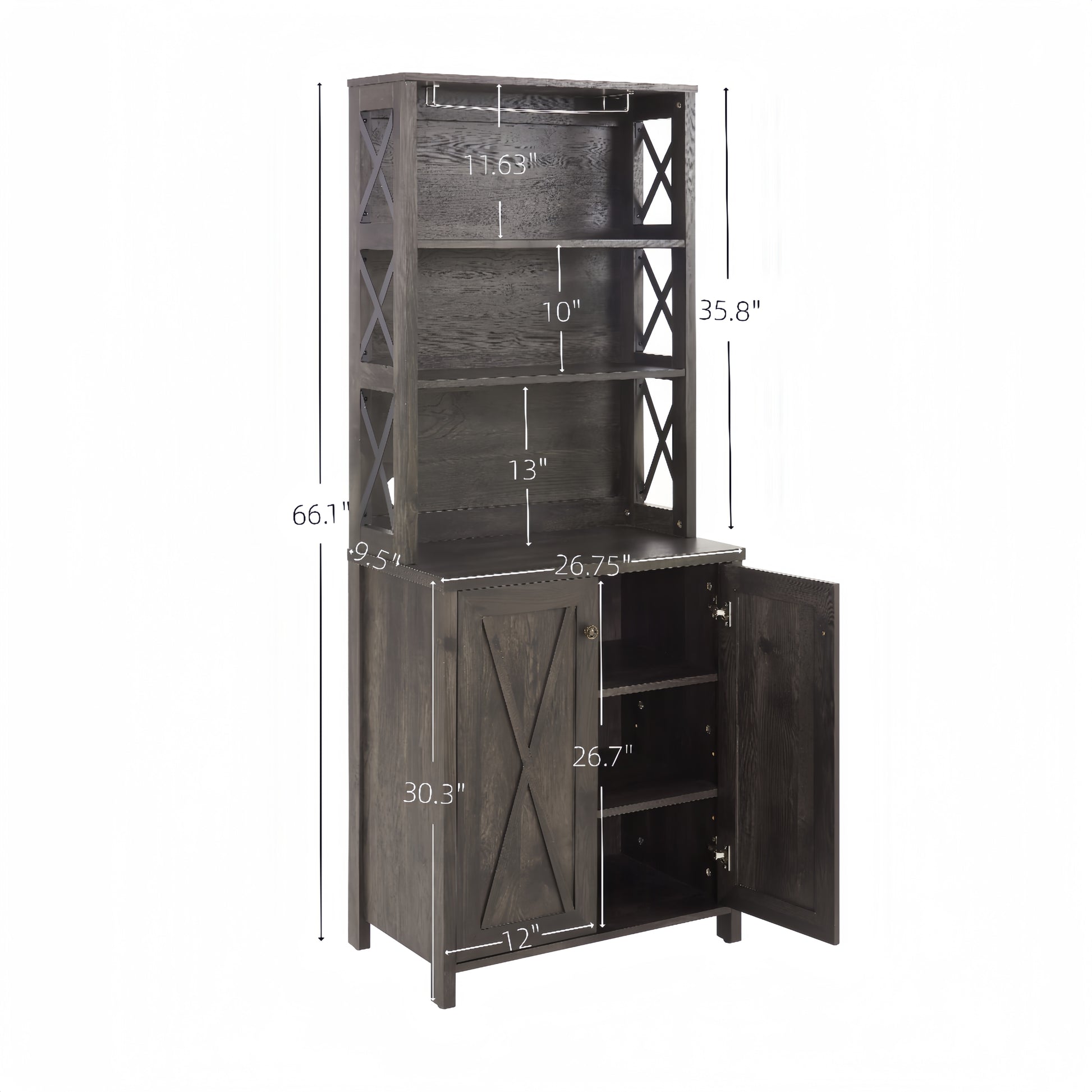 Coffee Bar Cabinet Kitchen Cabinet with Microwave charcoal grey-cabinets included-mdf